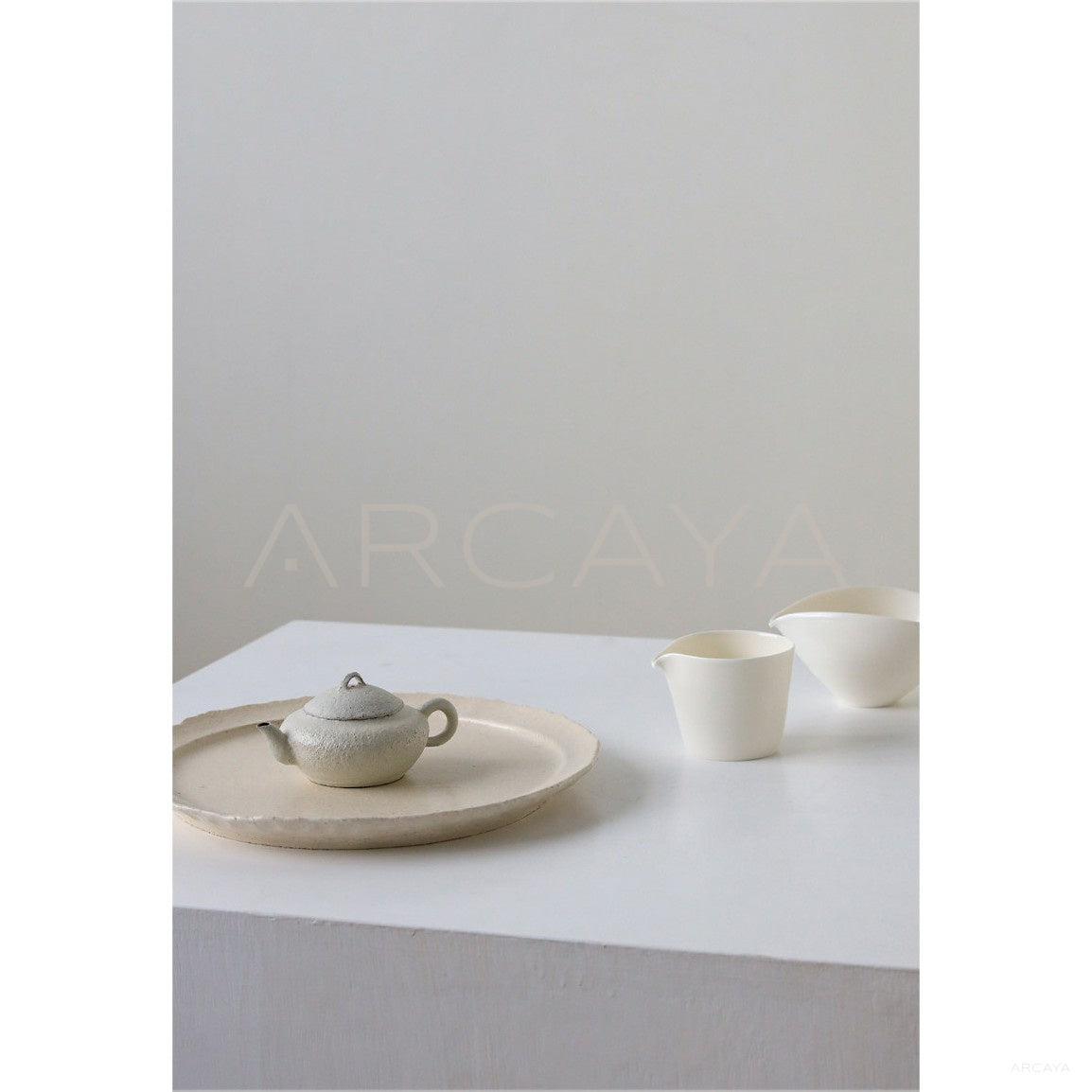 Handmade Stoneware Tea Set in detail