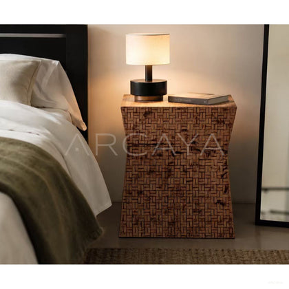 Handwoven Bamboo Side Table - scene