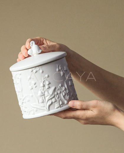 Lily Of The Valley Ceramic Jewelry Box - scene