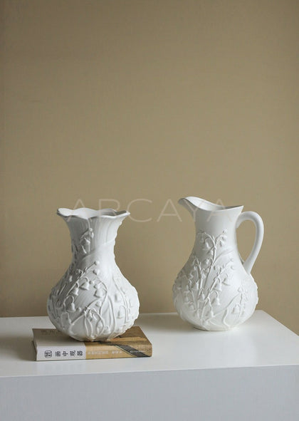 Relief Lily Of The Valley Ceramic Vase - scene