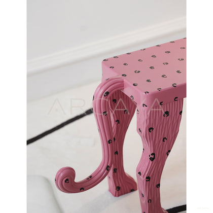 Pink Leopard Bench - scene