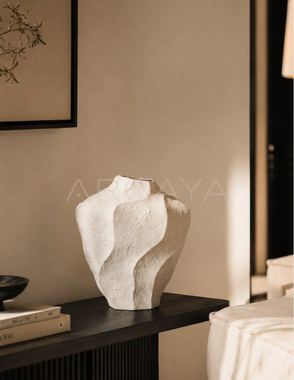 Handmade Wave Surface Ceramic Vase - scene