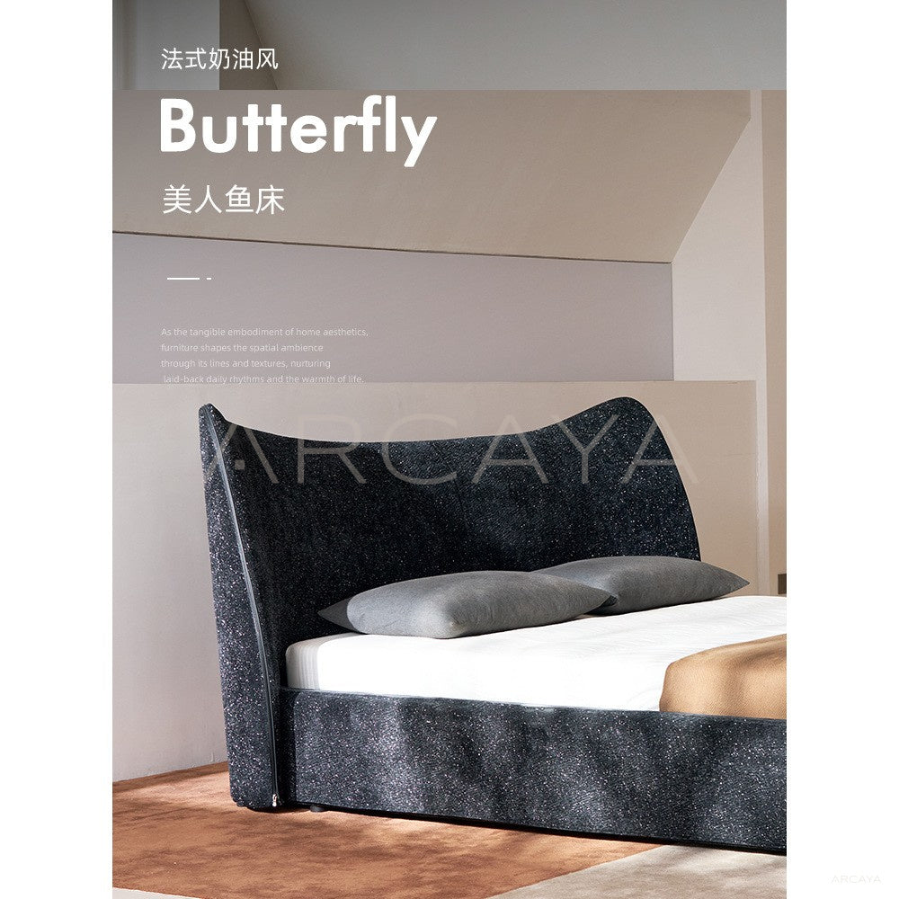 Mermaid Ultra Thin Headboard Bed in detail