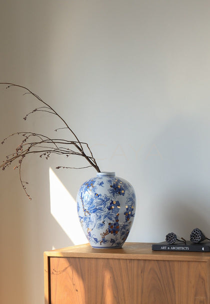 Jingdezhen Blue White Art Vase Entryway - scene