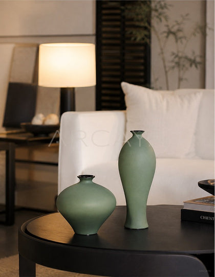 New Chinese Mist Green Ceramic Vase - scene