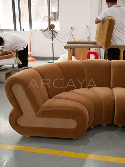 French Naturalist Curved Sofa - detail