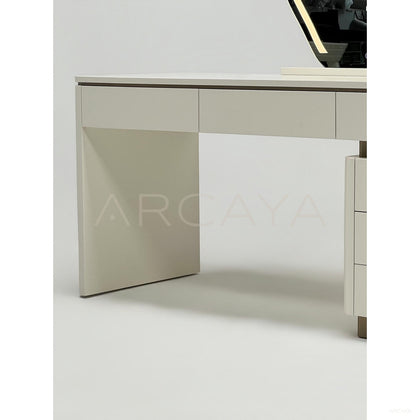 Cream Lighted Vanity Table - scene