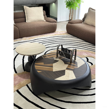 Starry Black Nesting Round Coffee Table - scene