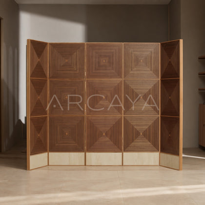 Veneer Marquetry Folding Screen - main