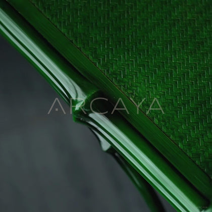 Green Bamboo Round Back Chair - detail