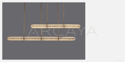 Linear Gold Thread Glass Pendant Light 23068 - scene