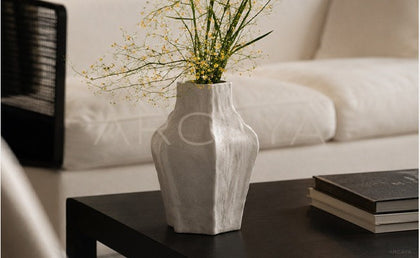Handmade Sand Multi Faceted Ceramic Vase - scene