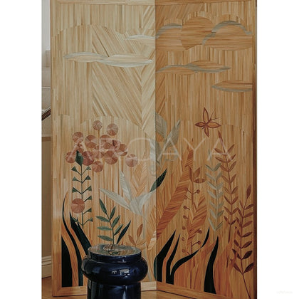 Veneer Marquetry Folding Screen - scene