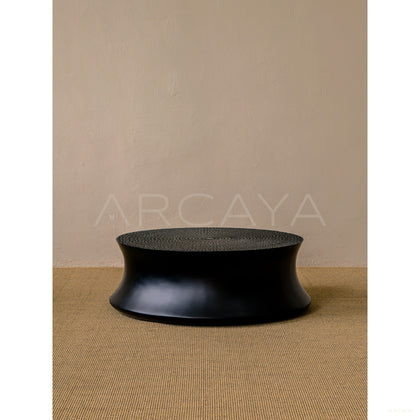 Carved Sunflower Round Coffee Table - scene