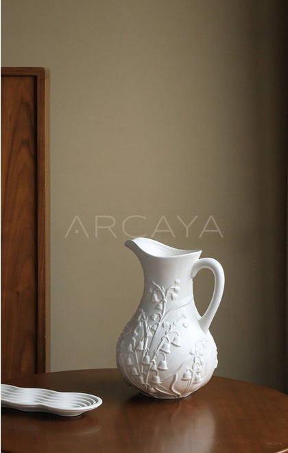 Relief Lily Of The Valley Ceramic Vase - scene