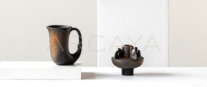 Wabi Sabi Irregular Sculpture Ceramic Vase - scene