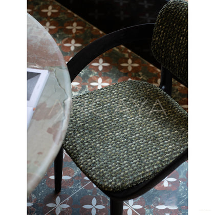Solid Wood Curved Dining Chair - scene