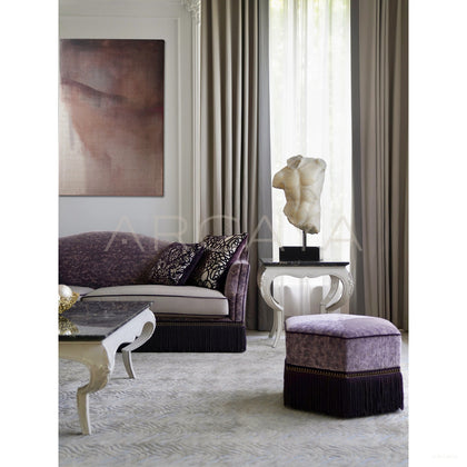 Purple Velvet Italian Sofa - scene