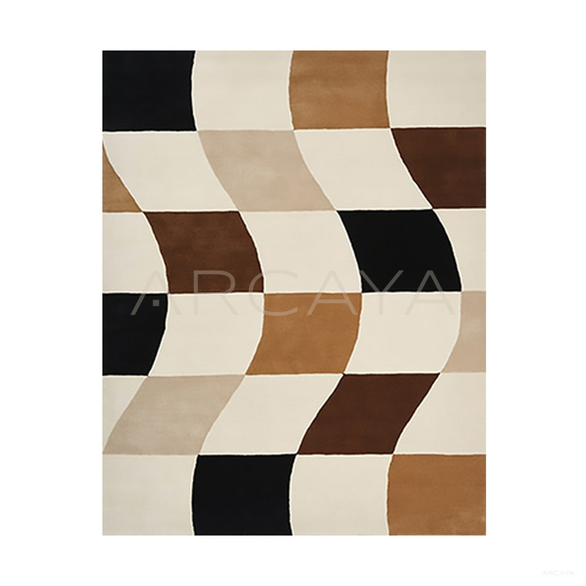 Brown Black Cream Checkerboard Rug Dsm P009 Fr - main