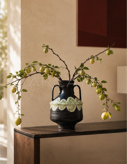 Dadan Double Ear Ceramic Vase Entryway - scene