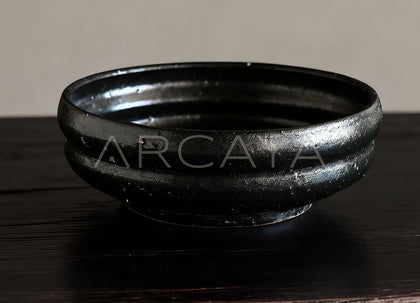 Amu Collab Wabi Sabi Black Glaze Spouted Bowl - scene