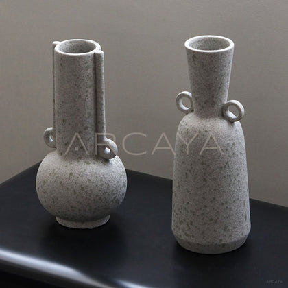 Double Ear Wabi Sabi Ceramic Vase Desktop - main