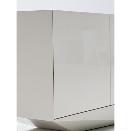 Pure White Matte Pyramid Base Four Door Sideboard - scene