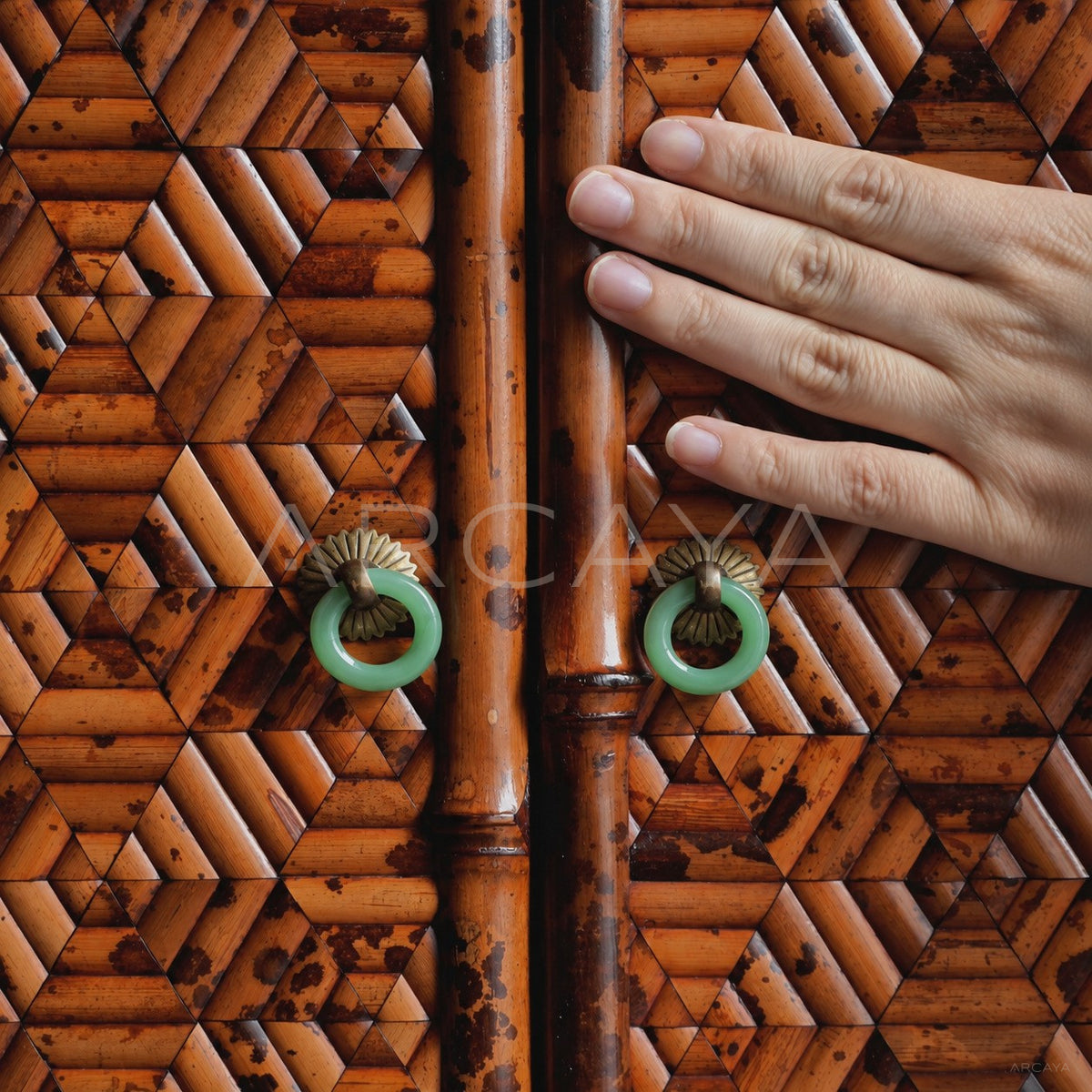Marquetry Treasure Cabinet in detail