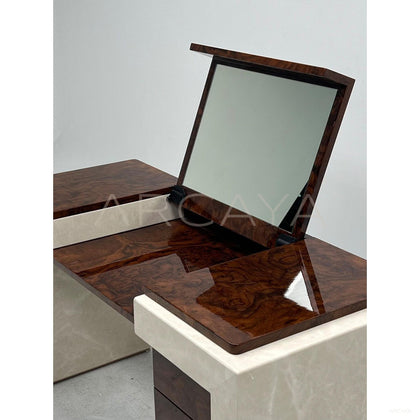 Italian Burl Wood Marble Flip Top Vanity - scene