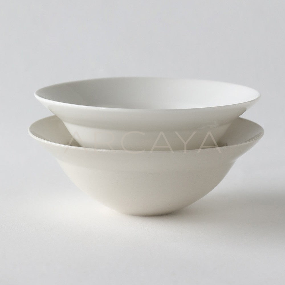 Sunxun Collab Plain White Porcelain Flared Bowl - main