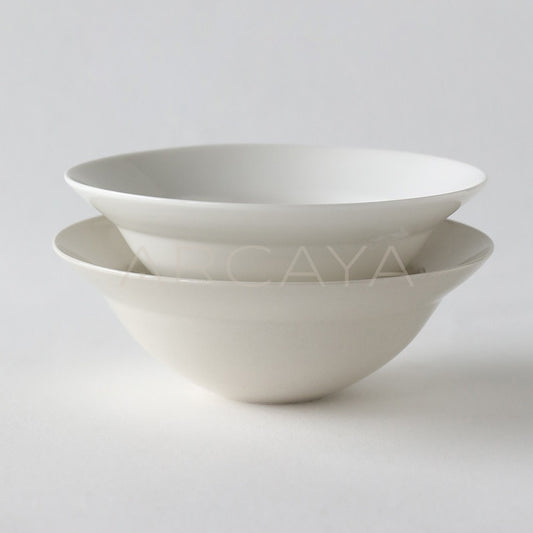 Sunxun Collab Plain White Porcelain Flared Bowl - main