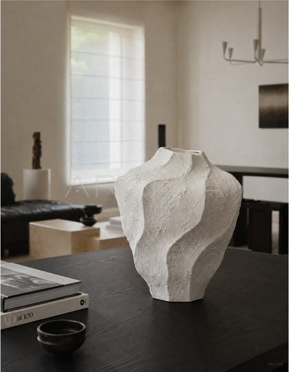 Handmade Stoneware Irregular Vase - scene