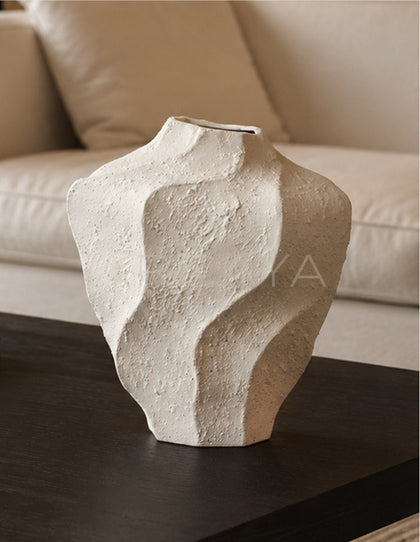 Handmade Wave Surface Ceramic Vase - scene