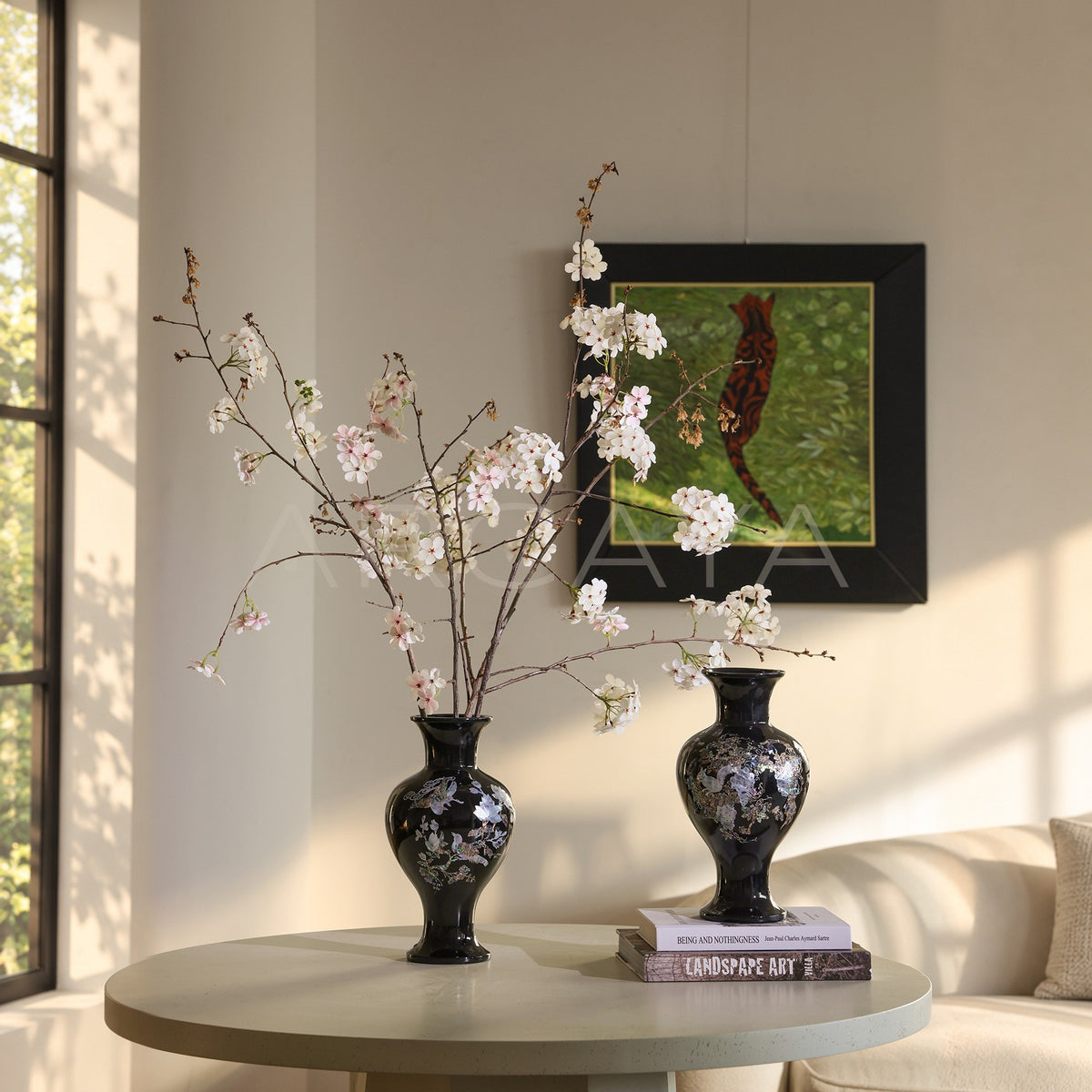 Mother Of Pearl Black Glaze Decor — Decorative Objects - main