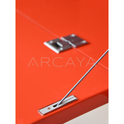 Chinese Red Lacquer Japanese Minimalist Sideboard - scene