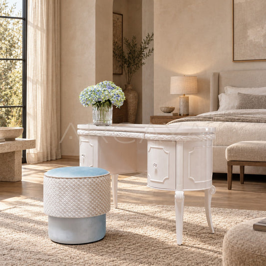 Cream White Classical Desk - scene