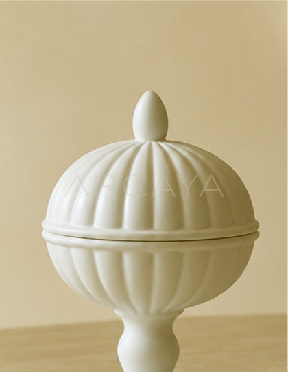 French Mid Century Matte Tall Stem Vase - scene