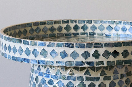 Niche Shell Inlay Mobile Side Table - scene