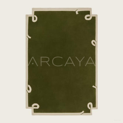 Olive Green Rug - scene