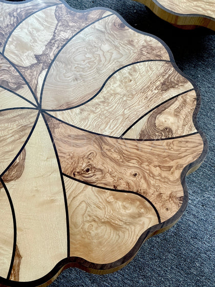 Lotus Leaf Solid Wood Coffee Table - detail