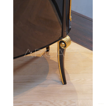 Makayla Black Gold Classical Vanity Table - scene
