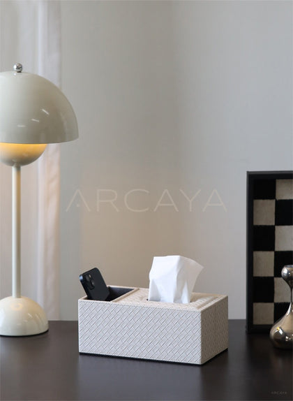 Leather Multifunctional Tissue Remote Box - scene
