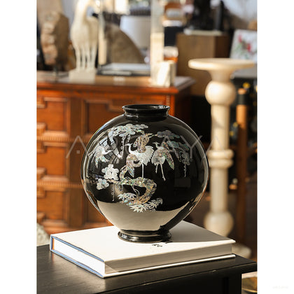 Mother Of Pearl Black Glaze Decor — Decorative Objects - scene