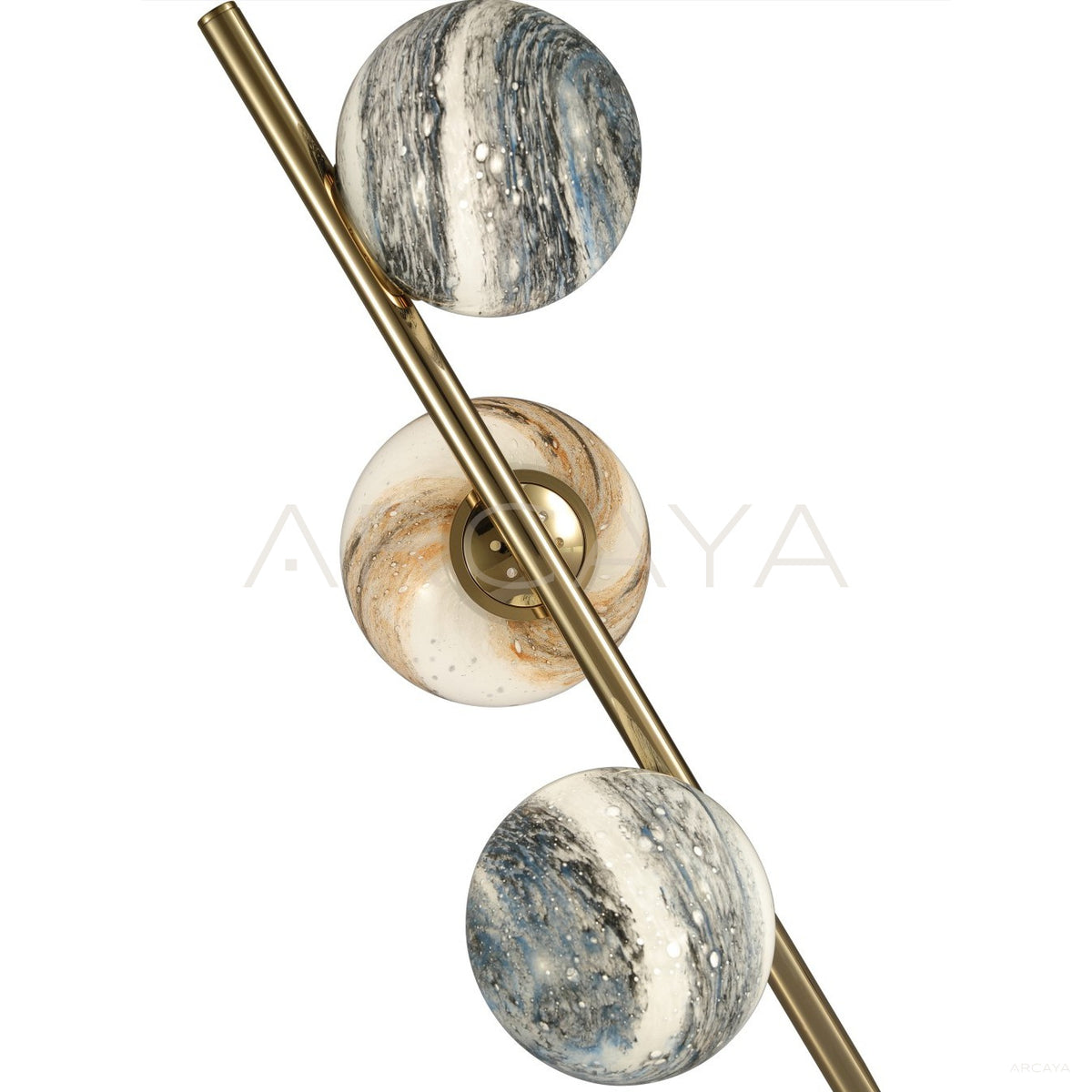 Three Piece Stone Disc Table Lamp 22012 in detail