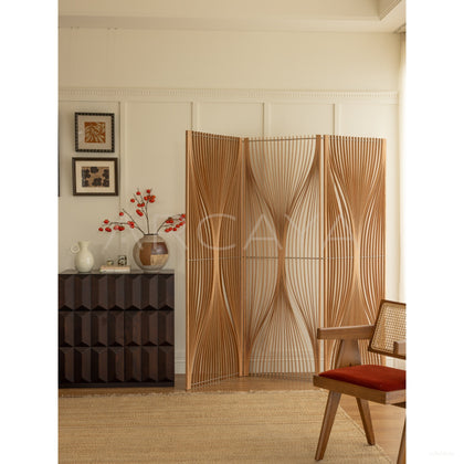 Flowing Cherry Wood Folding Screen - scene