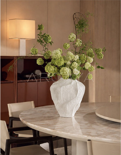 Handmade Rock Texture Ceramic Vase Dining - scene