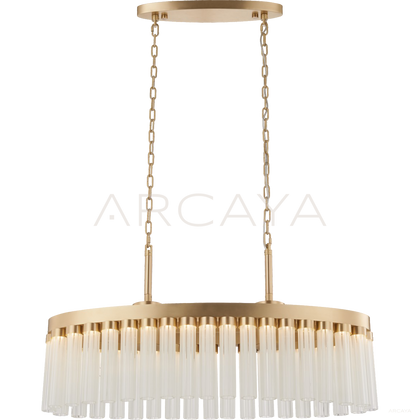 Gold Vertical Crystal Linear Pendant Light 3071 - scene