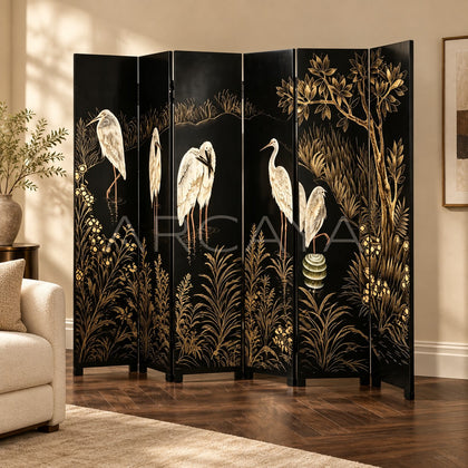 Lacquer Craft Contemporary Oriental Folding Screen - main