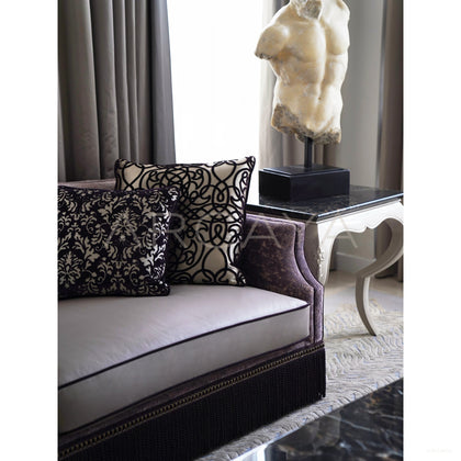 Purple Velvet Italian Sofa - scene