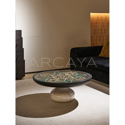 Carved Sculptural Art Coffee Table - scene